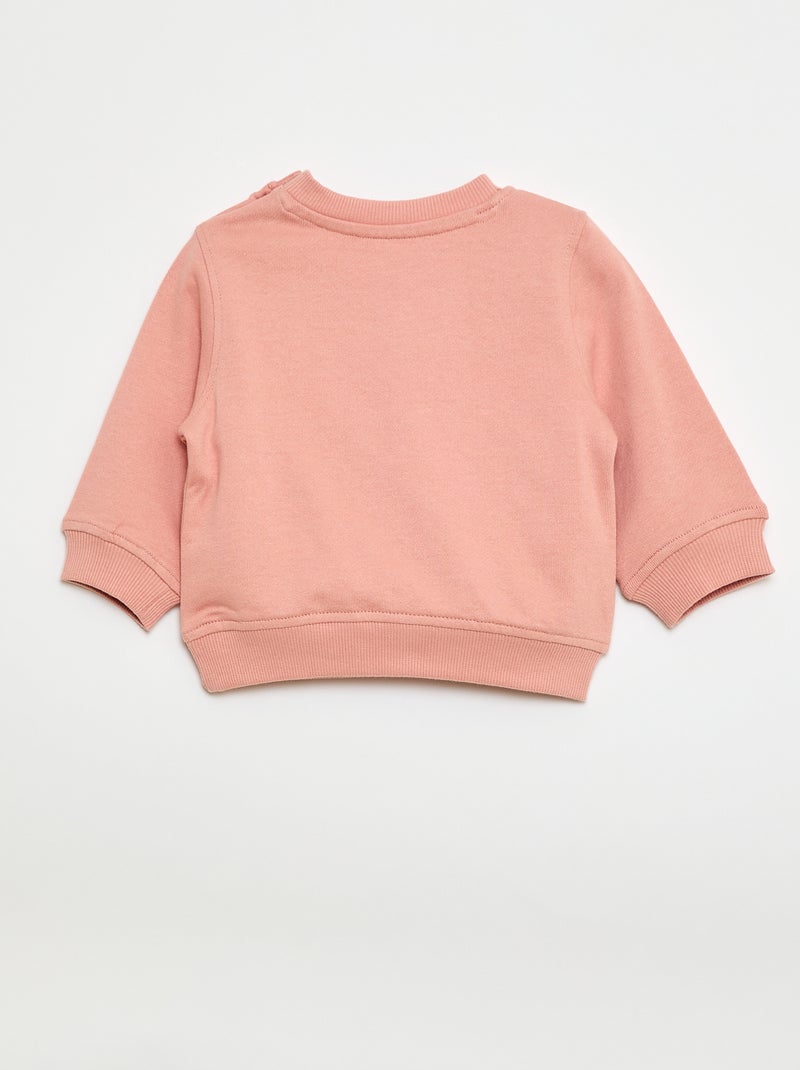 Sweat à manches longues avec imprimé Rose - Kiabi