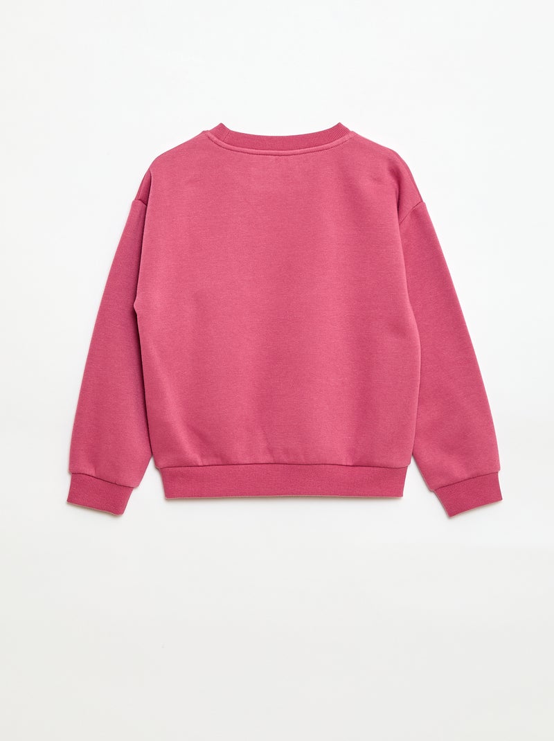 Sweat à manches longues avec imprimé Rose - Kiabi