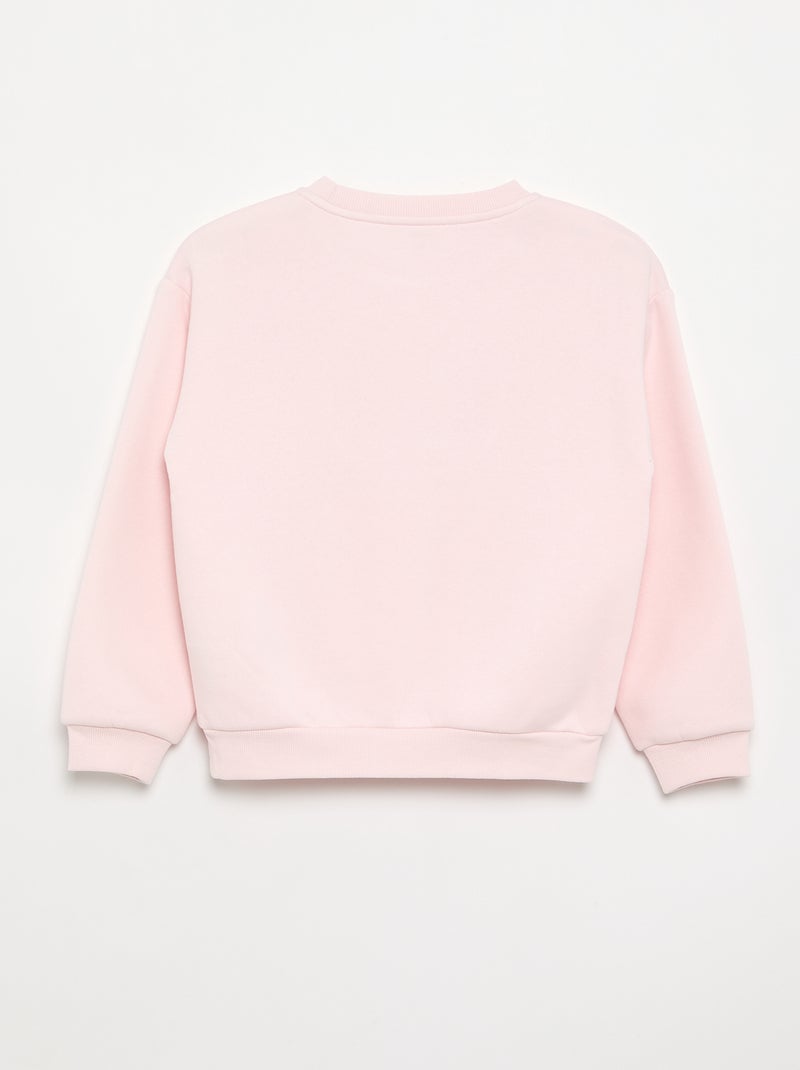 Sweat à manches longues avec imprimé Rose - Kiabi