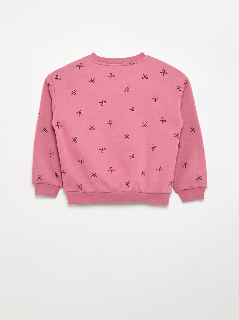 Sweat à manches longues avec imprimé Rose - Kiabi