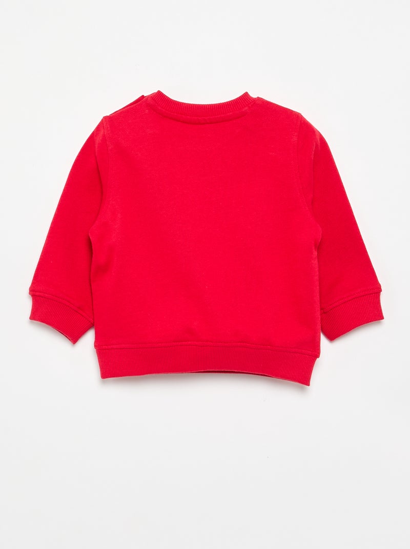 Sweat à manches longues avec imprimé Rouge - Kiabi