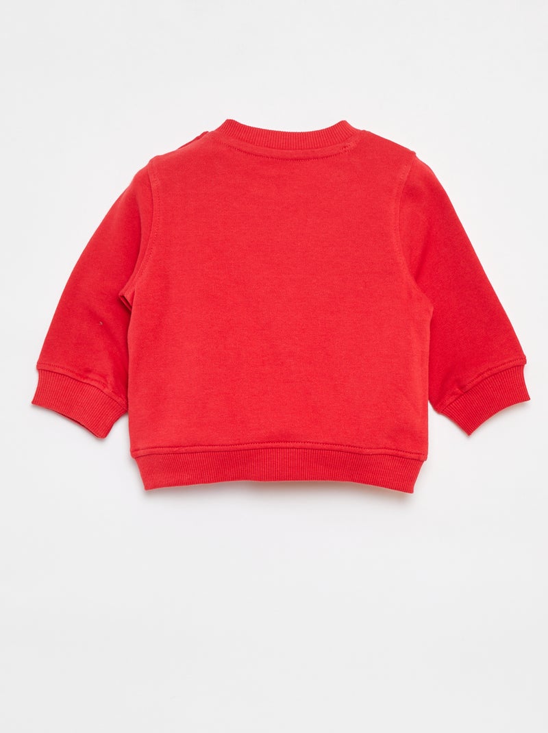 Sweat à manches longues avec imprimé Rouge - Kiabi
