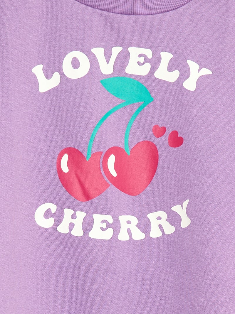 Sweat à manches longues avec imprimé Violet - Kiabi