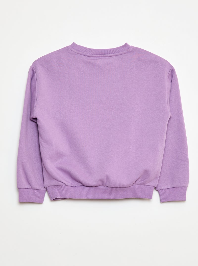 Sweat à manches longues avec imprimé Violet - Kiabi