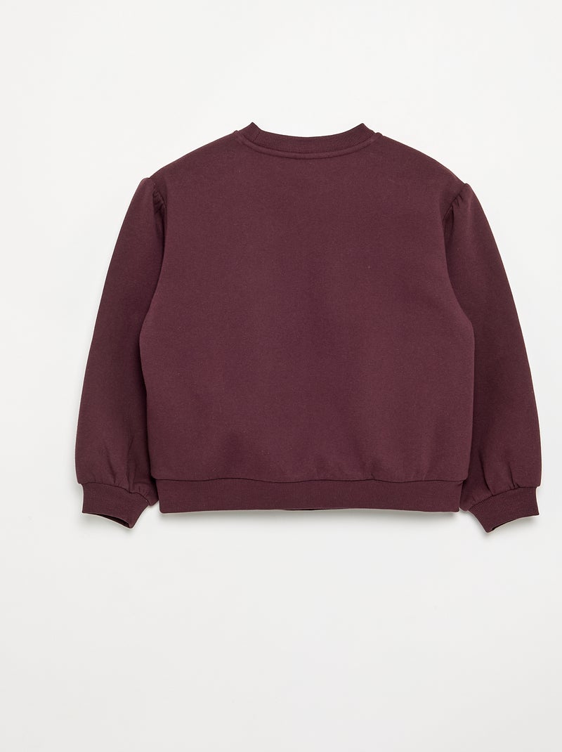 Sweat à manches longues avec nœud Marron - Kiabi