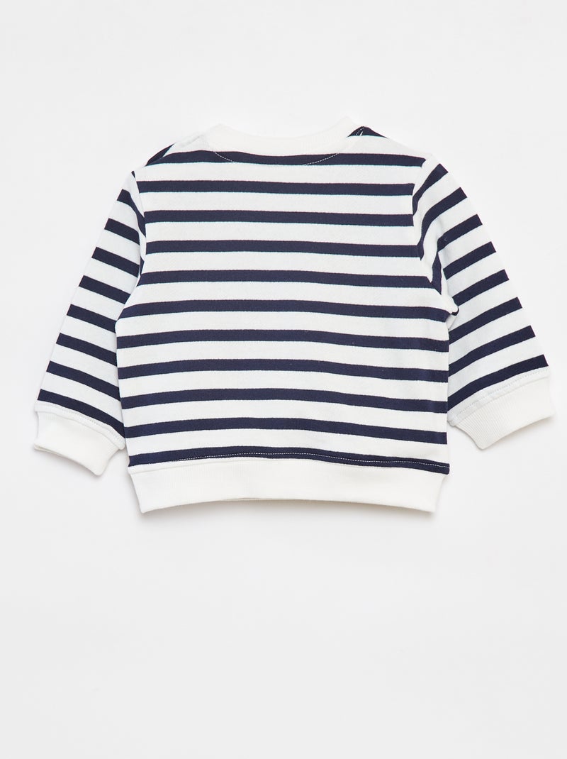 Sweat à manches longues avec print Blanc - Kiabi