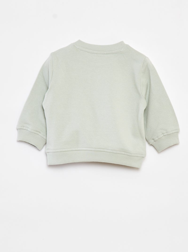 Sweat à manches longues avec print Vert - Kiabi