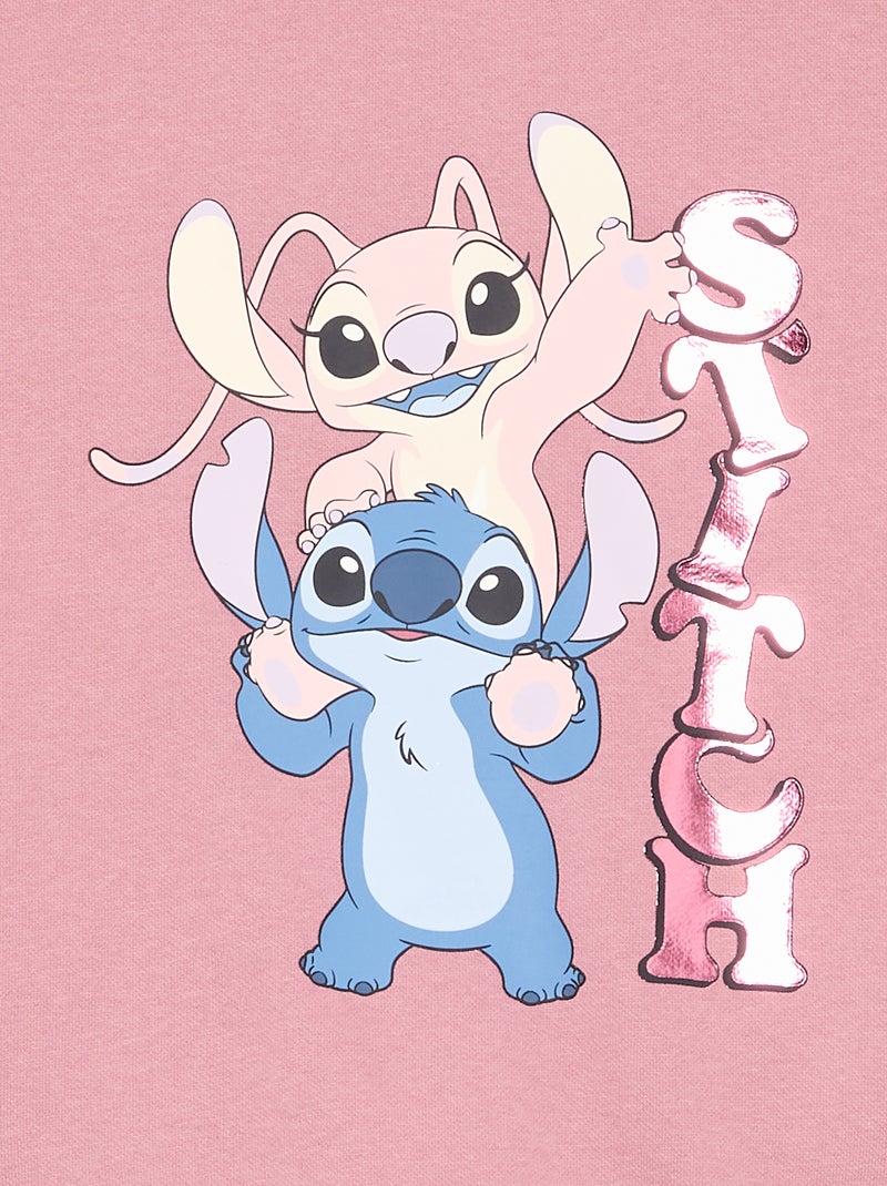 Sweat à manches longues 'Disney' 'Stitch & Angel' Rose - Kiabi