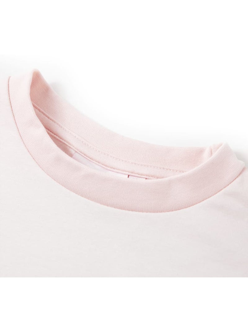 Sweat à manches longues en coton élasthanne motif feuille palmier 5/6a - vidaxl Rose pastel - Kiabi