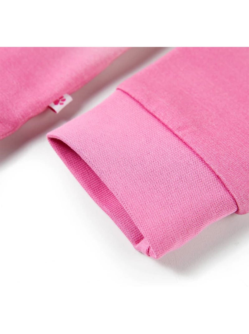Sweat à manches longues en coton élasthanne motif feuille palmier 5/6a - vidaxl Rose pastel - Kiabi