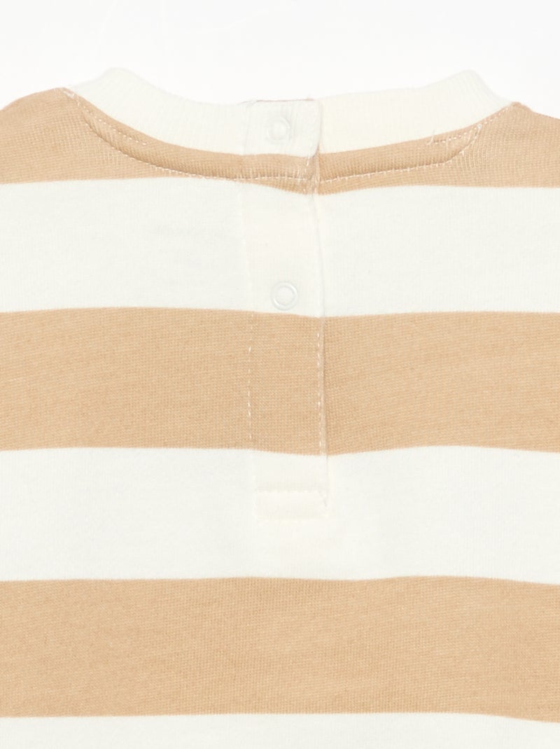 Sweat à manches longues en polaire avec animation Beige - Kiabi