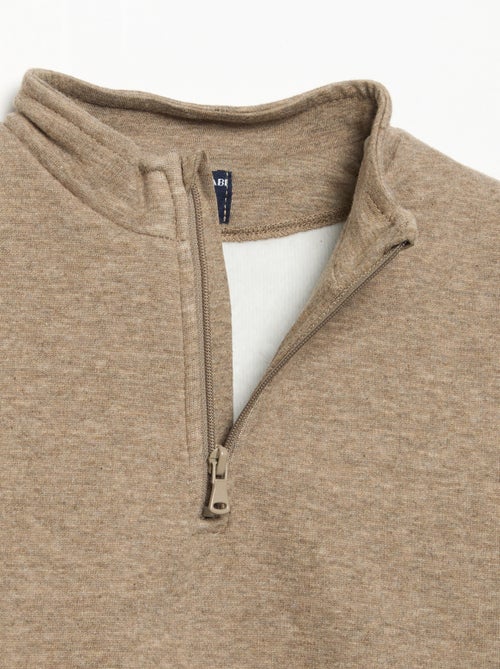 Sweat à manches longues et col zippé - Kiabi