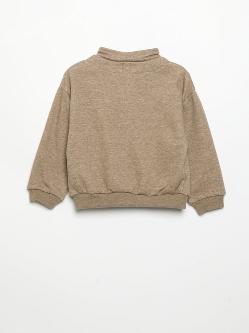 Sweat à manches longues et col zippé - Kiabi