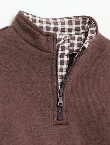 Sweat à manches longues et col zippé