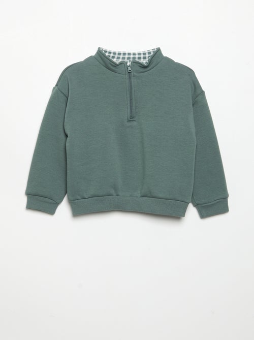 Sweat à manches longues et col zippé - Kiabi