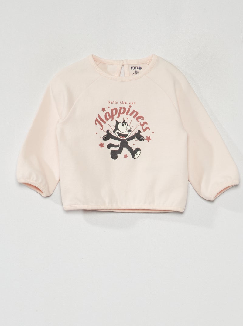 Sweat à manches longues 'Felix the cat' Rose - Kiabi