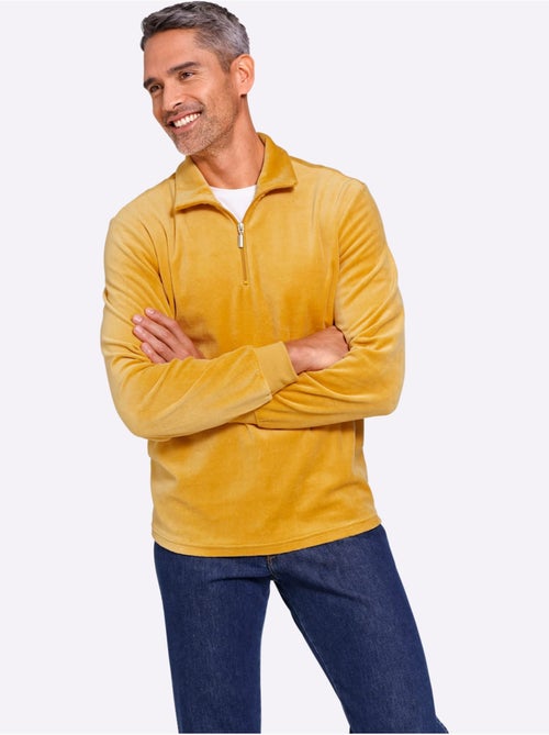 Sweat à manches longues qualité velours ras doux - taille standard - moda vilona - Kiabi Sweat à manches longues qualité velours ras doux - taille standard - moda vilona - Kiabi