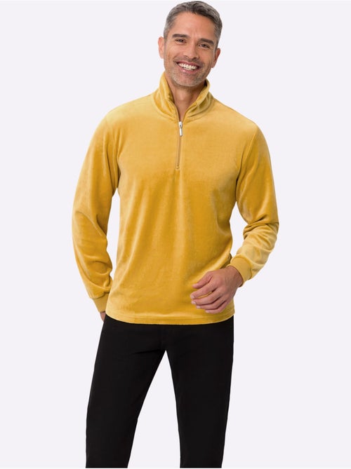 Sweat à manches longues qualité velours ras doux - taille standard - moda vilona - Kiabi Sweat à manches longues qualité velours ras doux - taille standard - moda vilona - Kiabi
