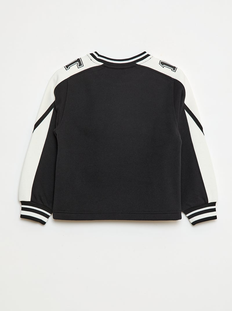 Sweat à motif bicolore Noir - Kiabi