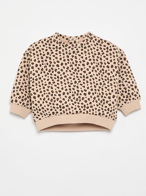 Sweat à motif en molleton - Kiabi