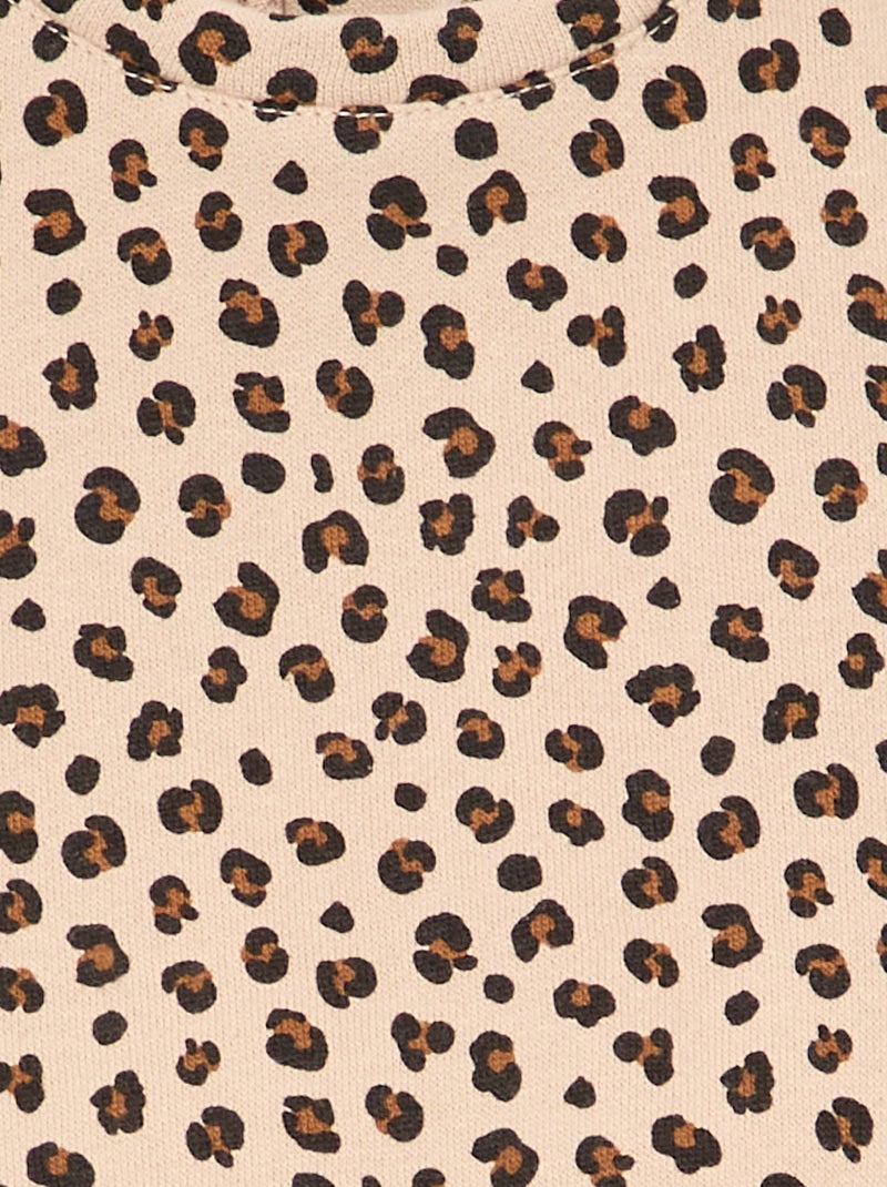 Sweat à motif en molleton Beige - Kiabi
