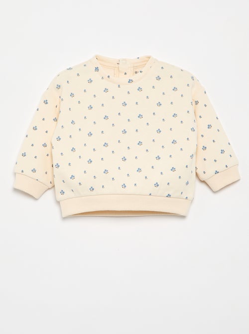 Sweat à motif en molleton - Kiabi