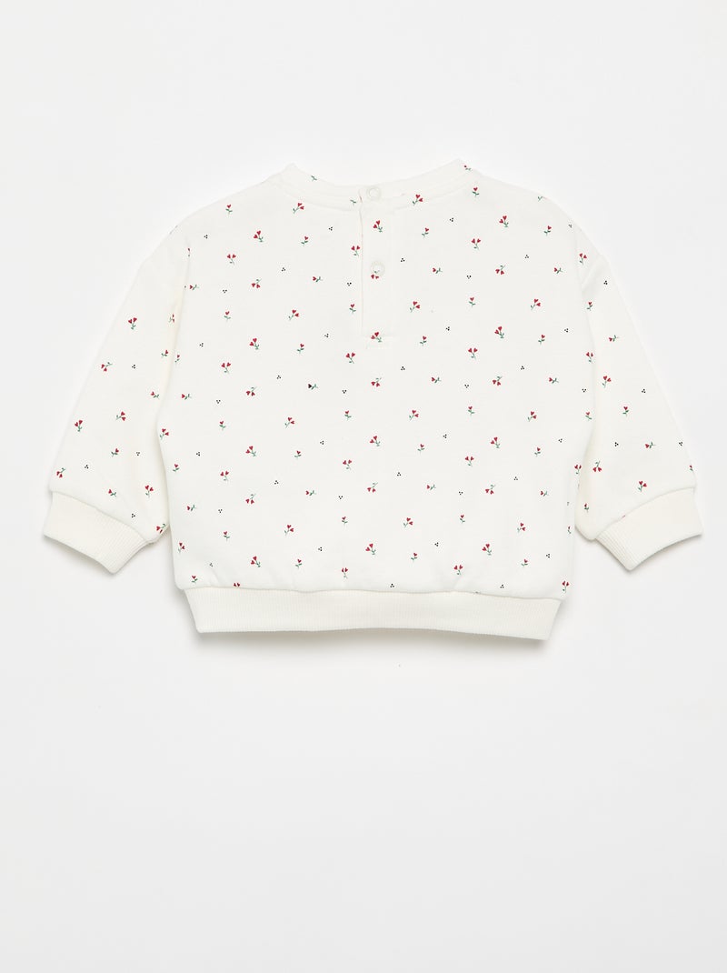 Sweat à motif en molleton Blanc - Kiabi