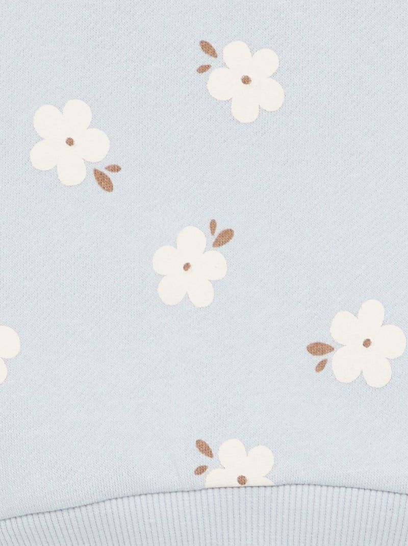 Sweat à motif en molleton Bleu - Kiabi