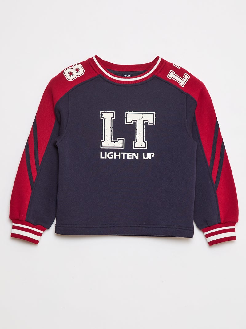 Sweat à motif tricolore Bleu - Kiabi