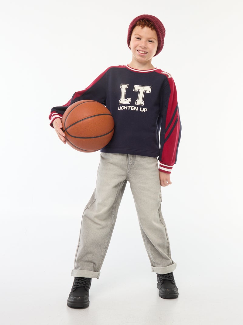 Sweat à motif tricolore Bleu - Kiabi