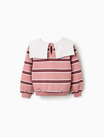 Sweat à rayures avec col en forme de nœud