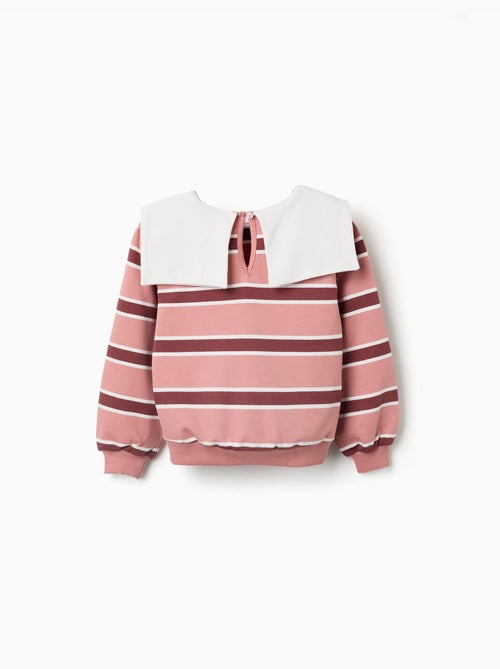 Sweat à rayures avec col en forme de nœud - Kiabi