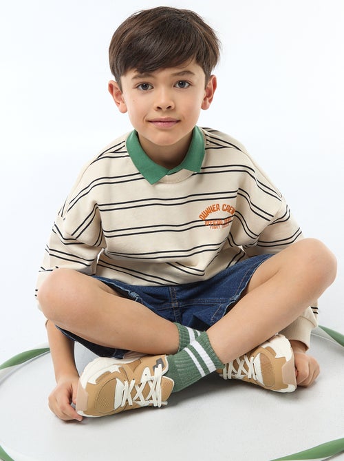 Sweat à rayures col rond - Kiabi