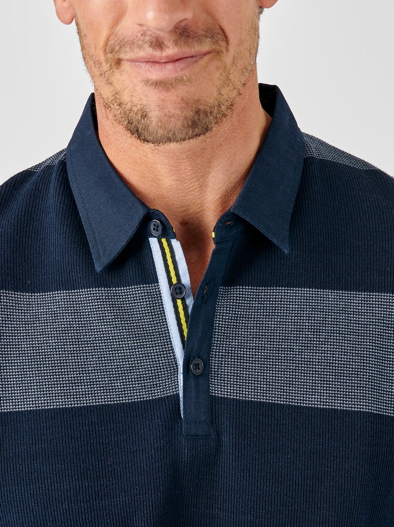 Sweat à rayures pur coton - Damart Bleu - Kiabi