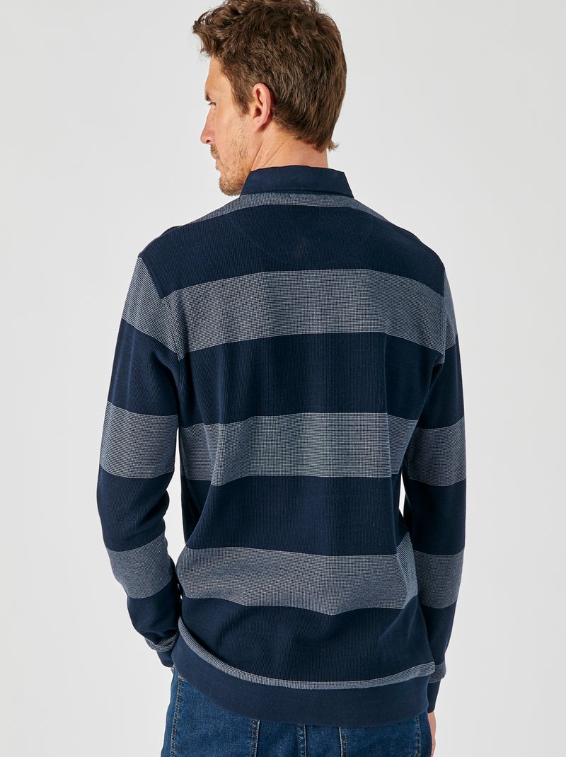 Sweat à rayures pur coton - Damart Bleu - Kiabi