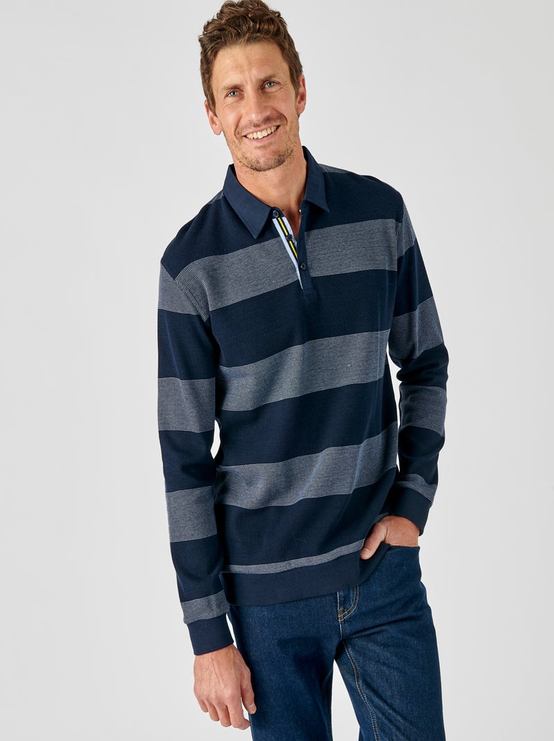 Sweat à rayures pur coton - Damart Bleu - Kiabi