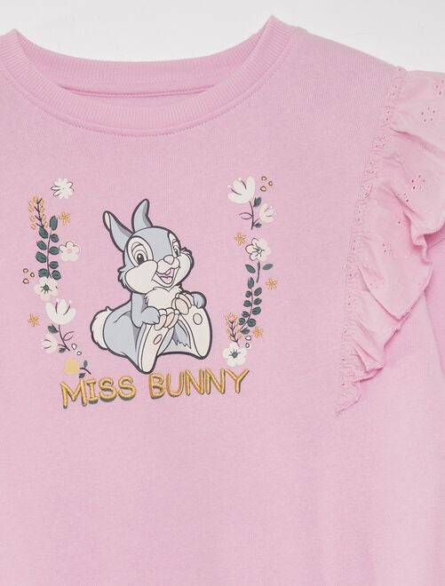 Sweat à volants imprimé 'Miss Bunny' - Kiabi