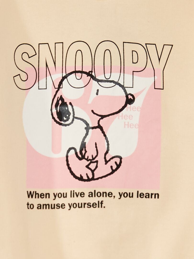 Sweat à volants 'Snoopy' Beige - Kiabi