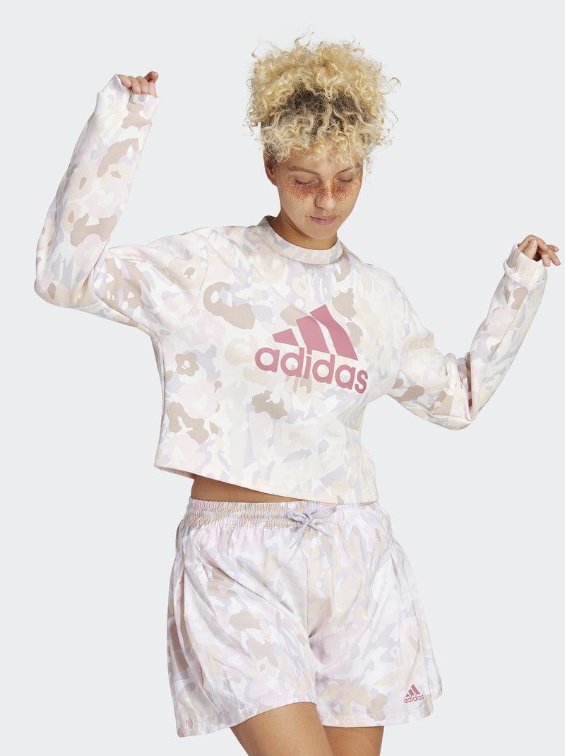 Sweat 'adida' à col rond Blanc - Kiabi