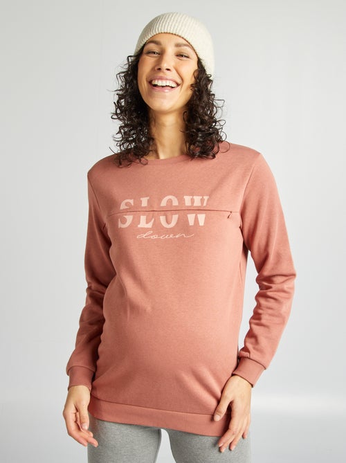 Sweat allaitement avec ouverture zippée - Kiabi