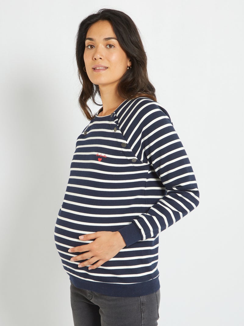 Sweat allaitement en molleton Bleu - Kiabi
