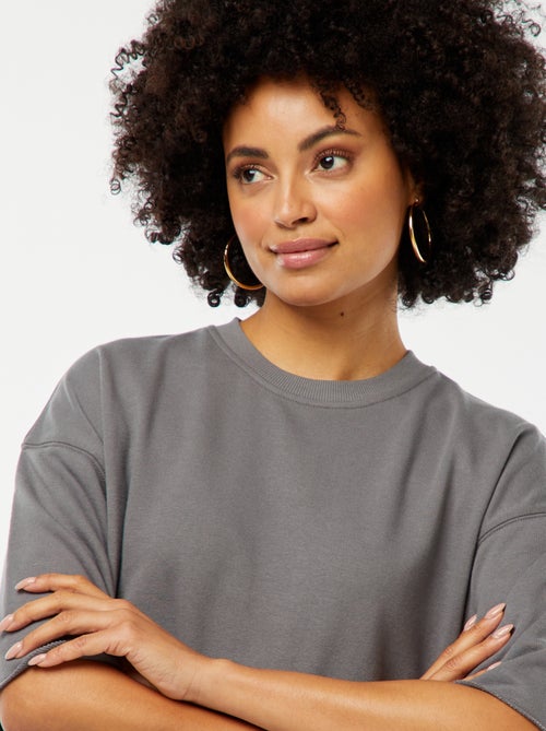 Sweat ample à manches courtes - Kiabi