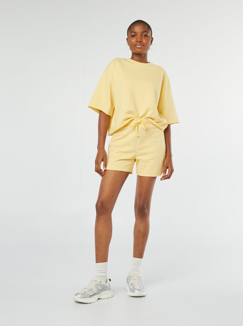 Sweat ample à manches courtes JAUNE - Kiabi