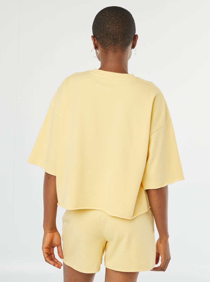 Sweat ample à manches courtes JAUNE - Kiabi
