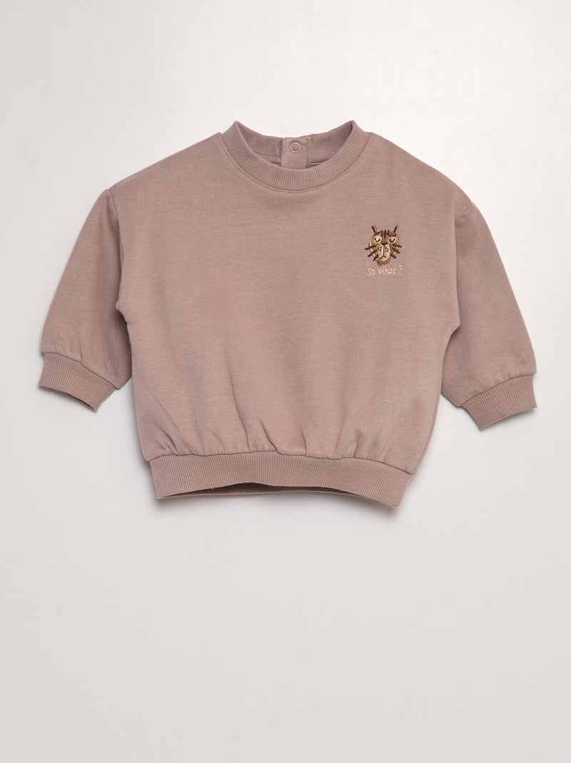 Sweat 'animaux' Violet - Kiabi