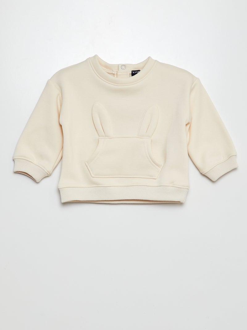 Sweat animé avec oreilles de lapin Blanc - Kiabi