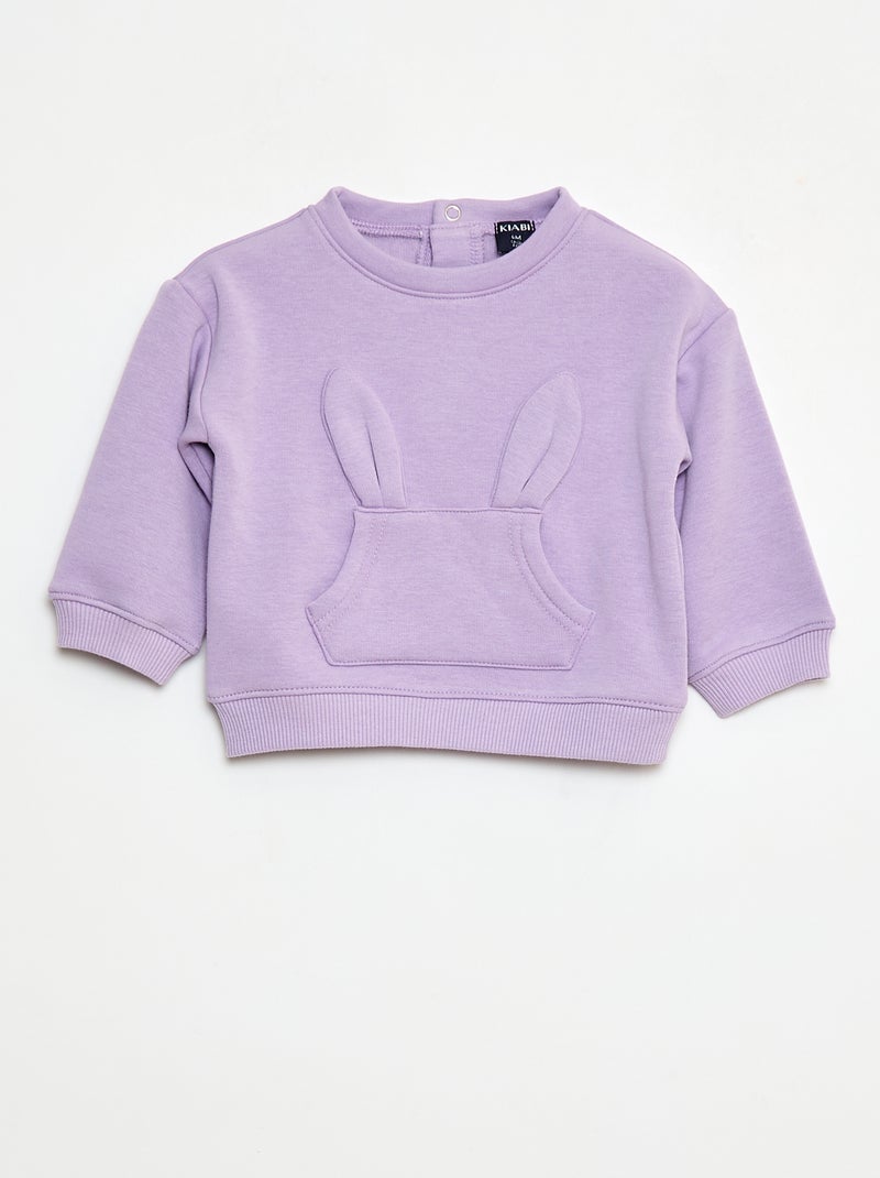 Sweat animé en coton Violet - Kiabi