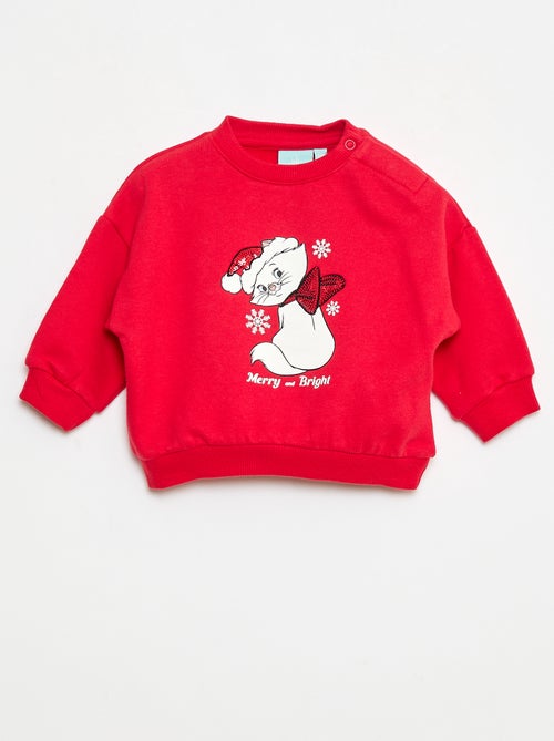 Sweat animé fantaisie 'Disney' 'Marie' en coton - Kiabi