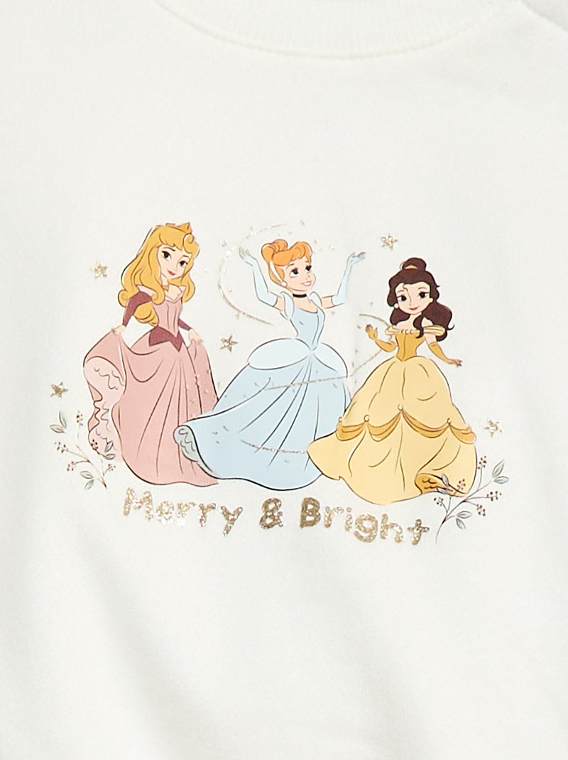 Sweat animé fantaisie 'Disney' 'Princesses' en coton Blanc - Kiabi