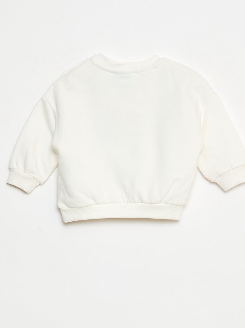 Sweat animé fantaisie 'Disney' 'Princesses' en coton Blanc - Kiabi